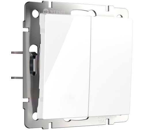 Выключатель двухклавишный с самовозвратом (белый) W1122401