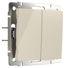 Выключатель двухклавишный с самовозвратом (слоновая кость) W1122403