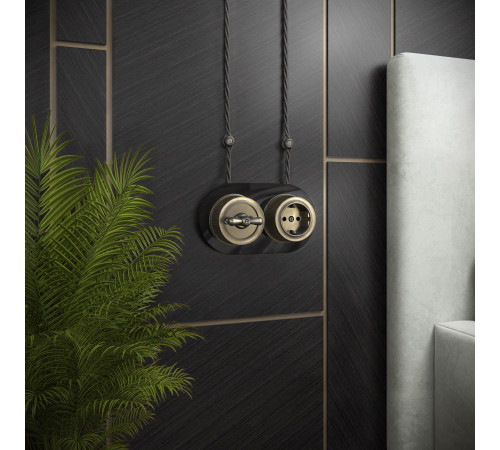 Выключатель на 4 положения двухклавишный бронзовый ретро W5720012