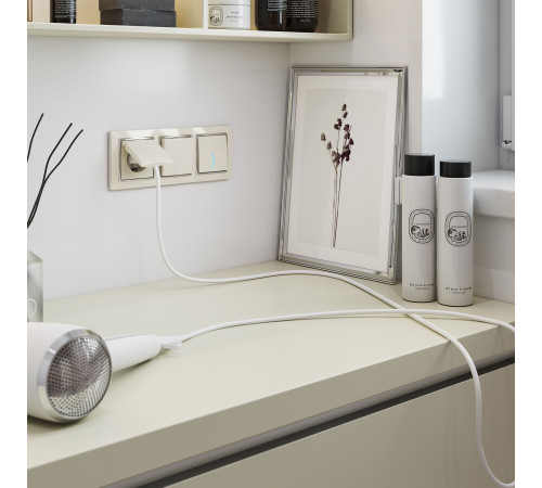 Выключатель одноклавишный с подсветкой (слоновая кость) W1110103