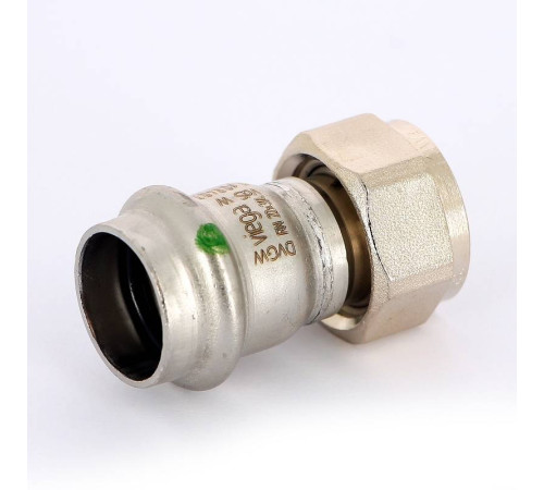 Муфта пресс Viega Sanpress Inox с накидной гайкой 22х3/4 нержавеющая сталь 437619