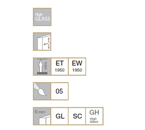 Дверь распашная для прямоугольной кабины Provex E-lite 1000х1950 мм 0005 ET 05 GL L