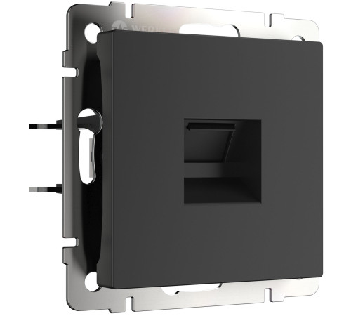 WL08-RJ-11/ Телефонная розеткаRJ-11(черный матовый) WL08-RJ-11