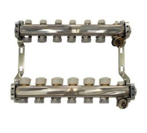 Коллекторный блок Gekon 1x3/4 EK 6 выходов с термостатическими клапанами GK 73106