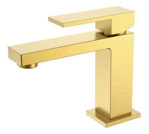 Смеситель для раковины Boheme Qubic матовое золото 471-MG