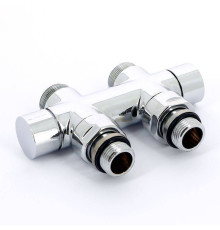 Узел ручной прямой Carlo Poletti с запорным клапаном без байпаса хром V48500BSB