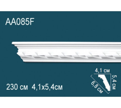 Карниз потолочный полиуретановый гибкий Perfect AA085F с рисунком 54x41x2300 мм AA085F