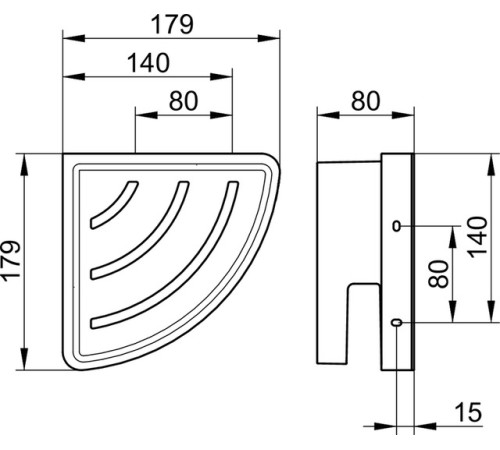 Угловая полка для душа Keuco Collection Moll антрацит 12757 010001