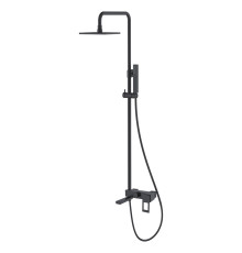 Душевая стойка Boheme Q со смесителем и верхним душем 20 см черный 148-BB