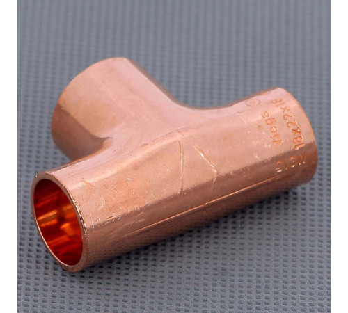 Тройник медный под пайку Viega 22х18х18 мм 104689