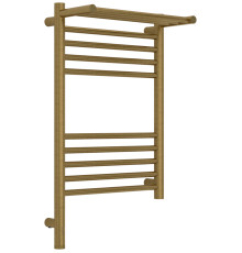Полотенцесушитель электрический Сунержа Богема 3.1 с 1 полкой 400x600 мм левый состаренная латунь браш 051-6006-6040