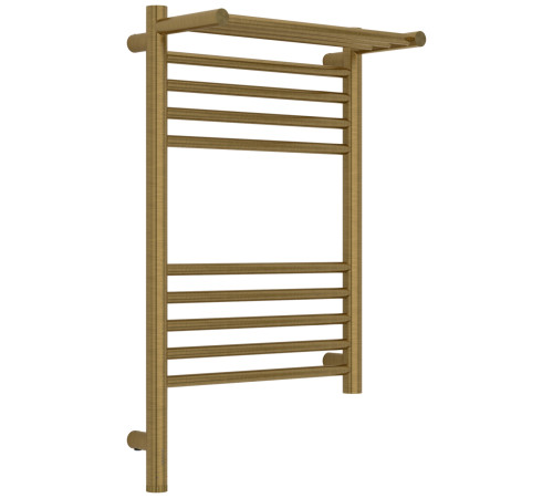 Полотенцесушитель электрический Сунержа Богема 3.1 с 1 полкой 400x600 мм левый состаренная латунь браш 051-6006-6040