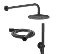 Душевой гарнитур Ideal Standard Idealrain с верхним душем 200 мм и кронштейном 400 мм матовый черный BD389XG