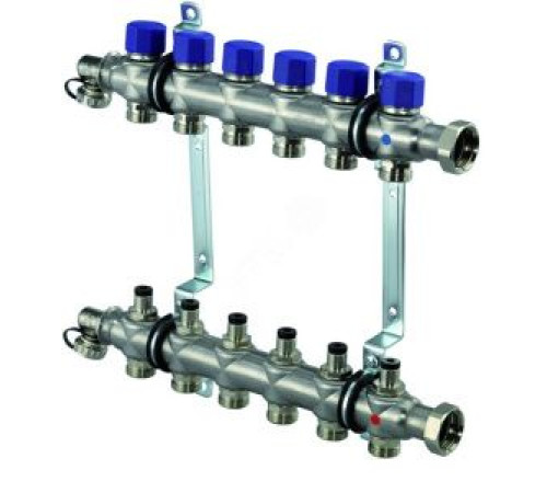 Коллектор из нержавеющей стали Uponor Vario S 1 на 6 выходов 3/4 Eurokonus 1088049