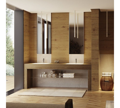 Смеситель для раковины BOSSINI NOBU 210 мм без донного клапана матовая нержавеющая сталь INZ203.075