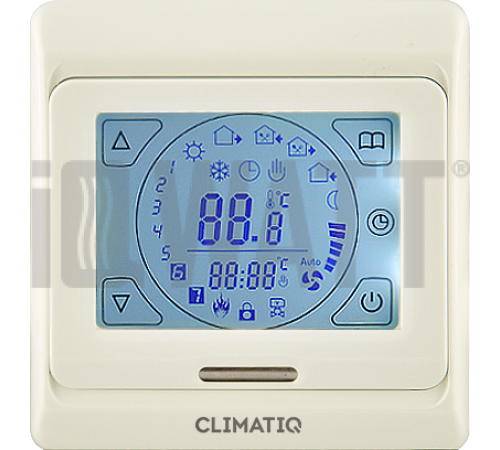 Терморегулятор сенсорный CLIMATIQ ST слоновая кость iqwatt20668