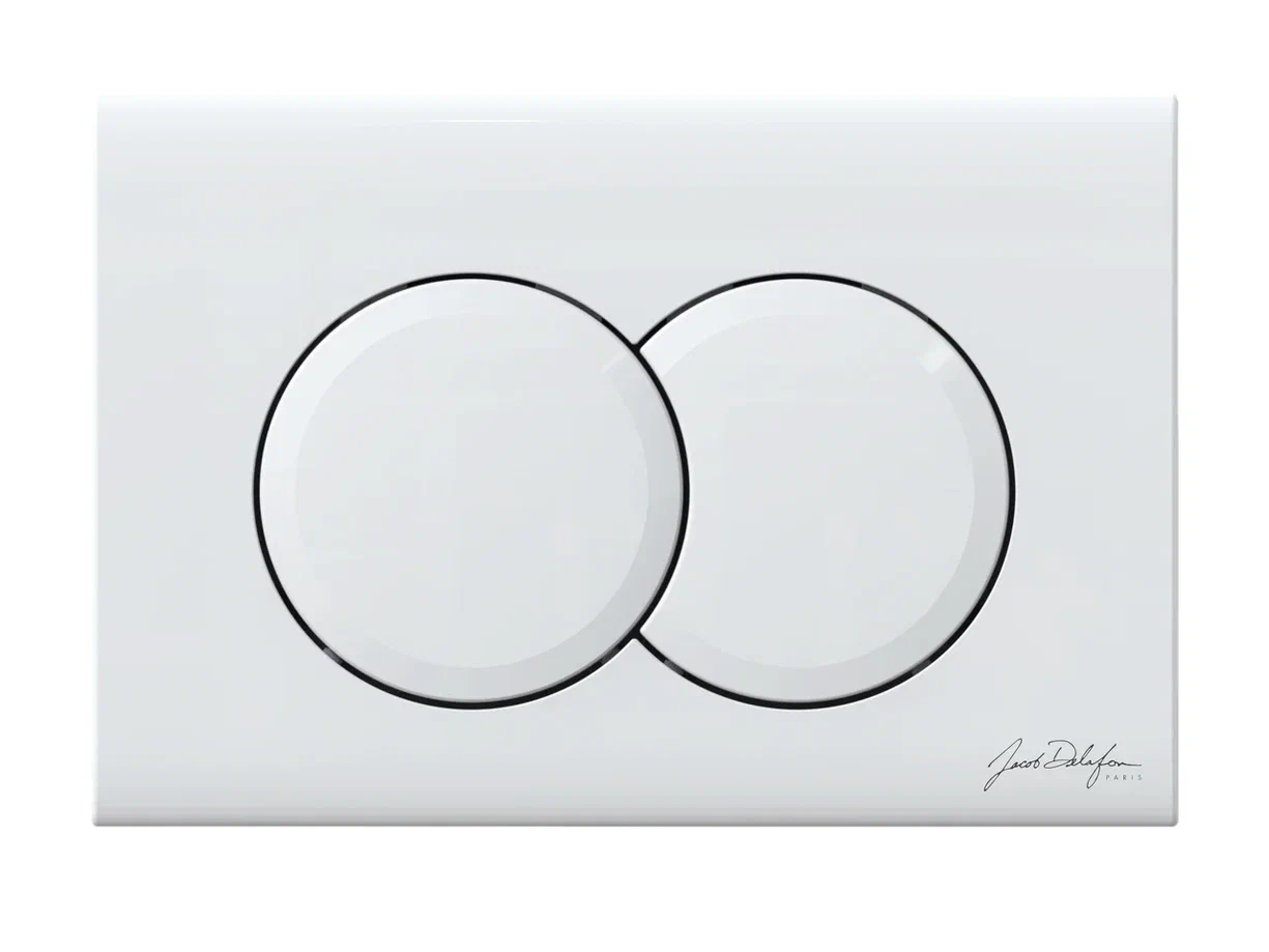 Панель смыва Jacob Delafon белая с круглыми клавишами E36496-00