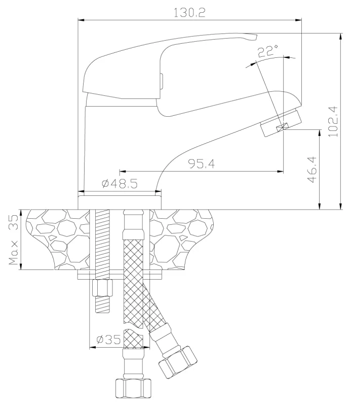 Смеситель для раковины Rossinka Silvermix Y35-11 хром Y35-11