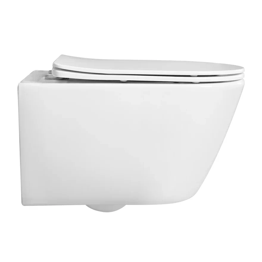 Унитаз подвесной безободковый Aquanet Betta 531х360х344 мм с сиденьем микролифт AQ1253W-00