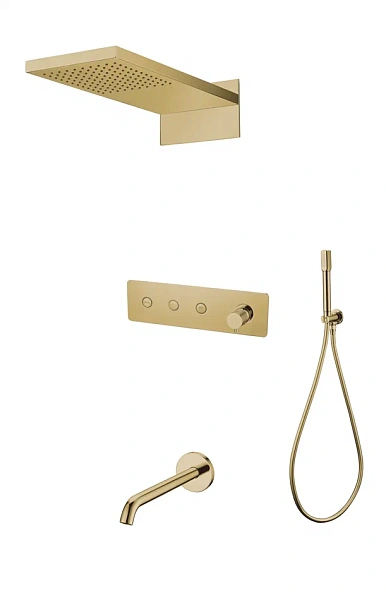 Душевая система встроенная Boheme Fusion 3-позиционная с изливом золото 130-2-G