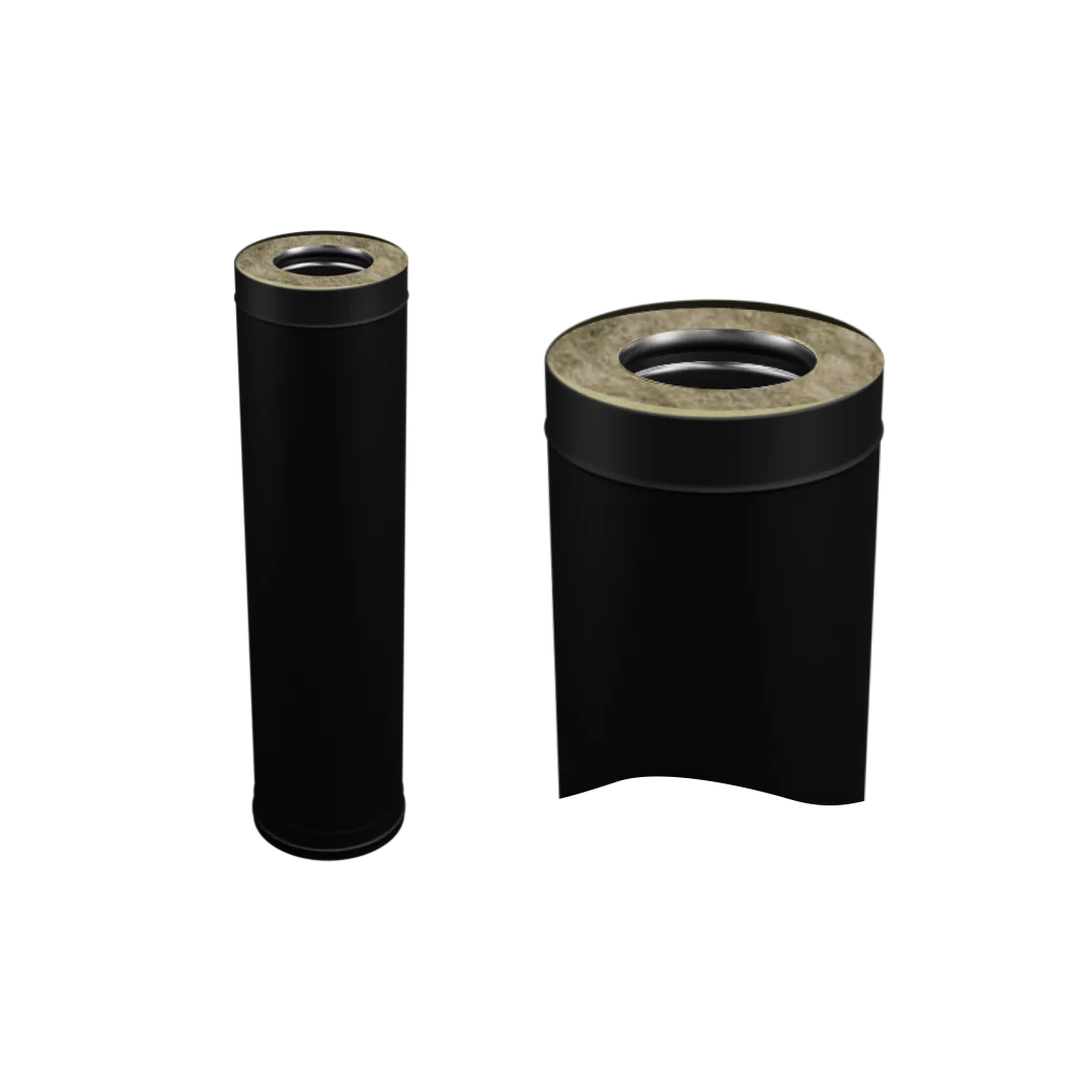 Сэндвич-труба дымохода Ferrum 0.5 м 150х210 мм AISI 430 0.8 мм черная эмаль Af6128