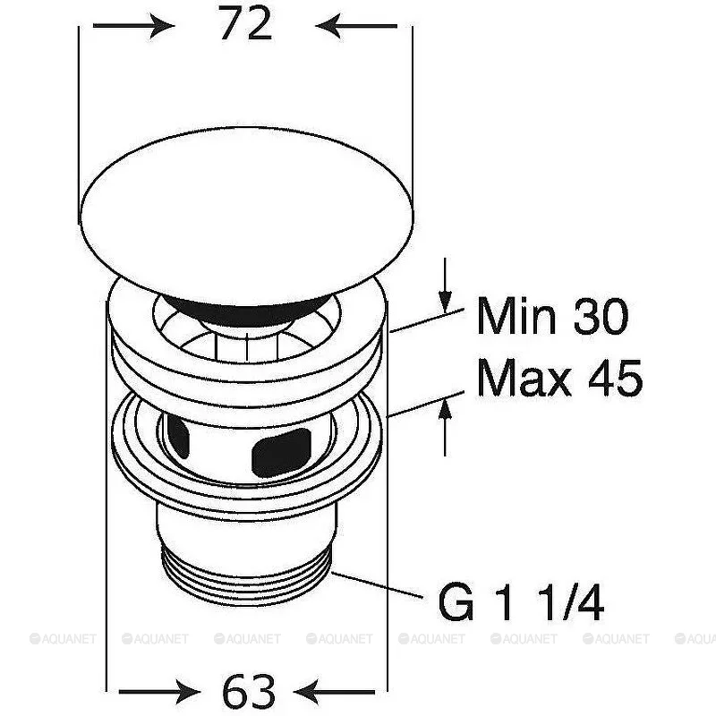 Донный клапан Villeroy & Boch Клик-Клак с переливом керамический 68170001