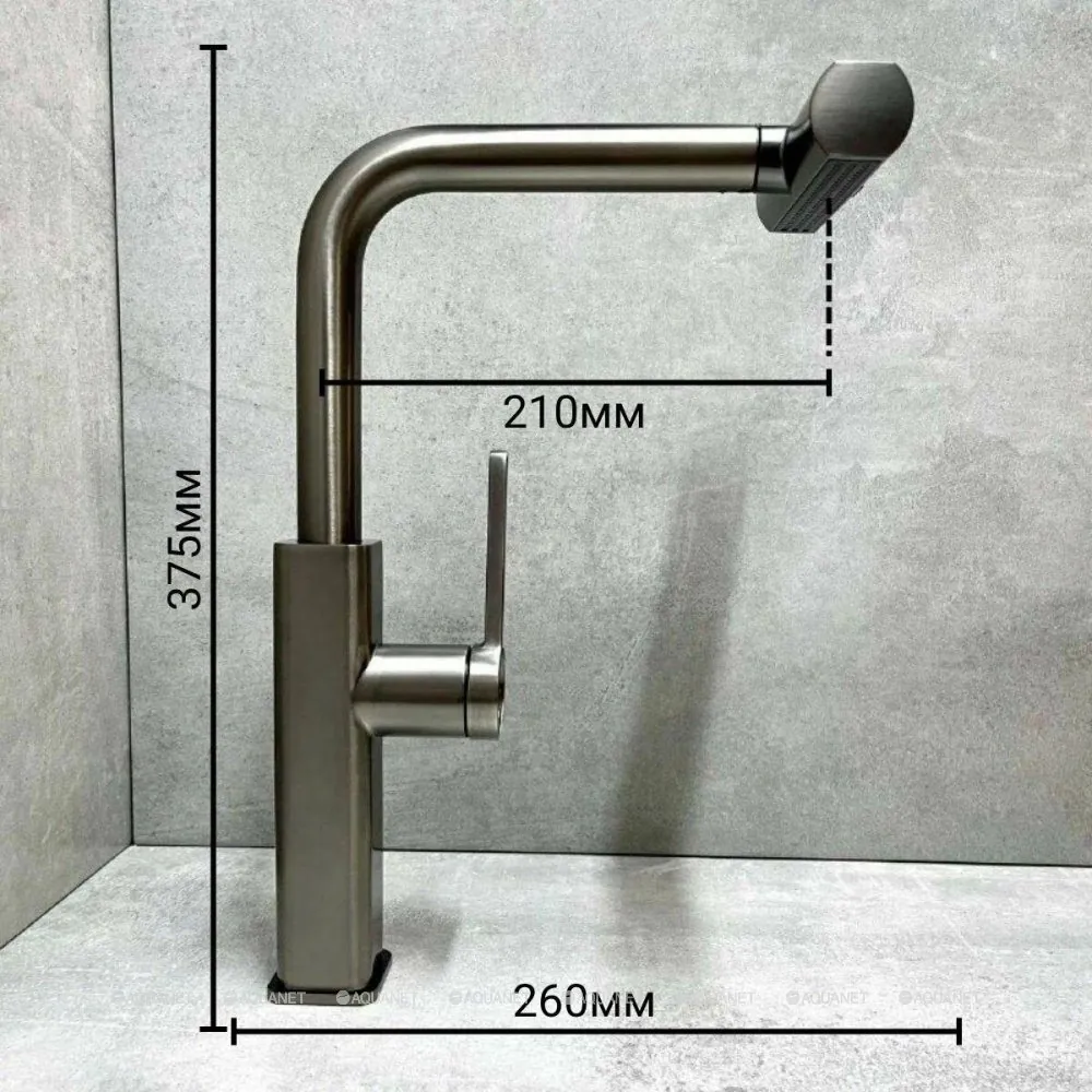 Смеситель для кухни Haiba HB73824-3 с выдвижным изливом нержавеющая сталь оружейная сталь HB73824-3