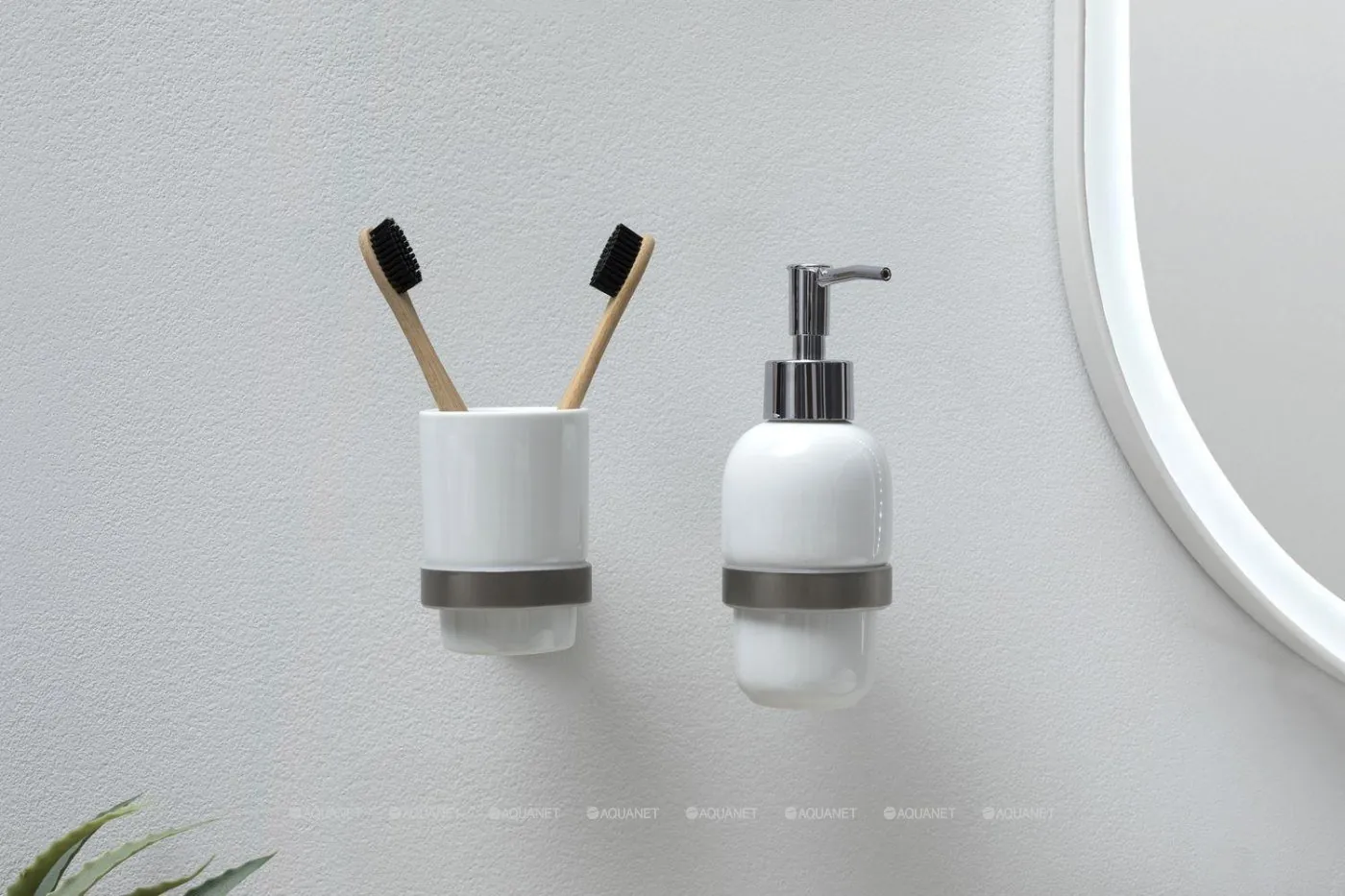 Стакан Allen Brau PRIORITY керамика латунь белый брашированный никель 6.31002-BN